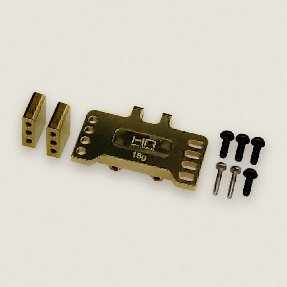 Servo Mount, Brass Reefs Emax Savox for SCX24 - Hot Racing