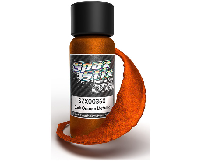 Dark Orange Metallic Airbrush Ready Paint, 2oz Bottle