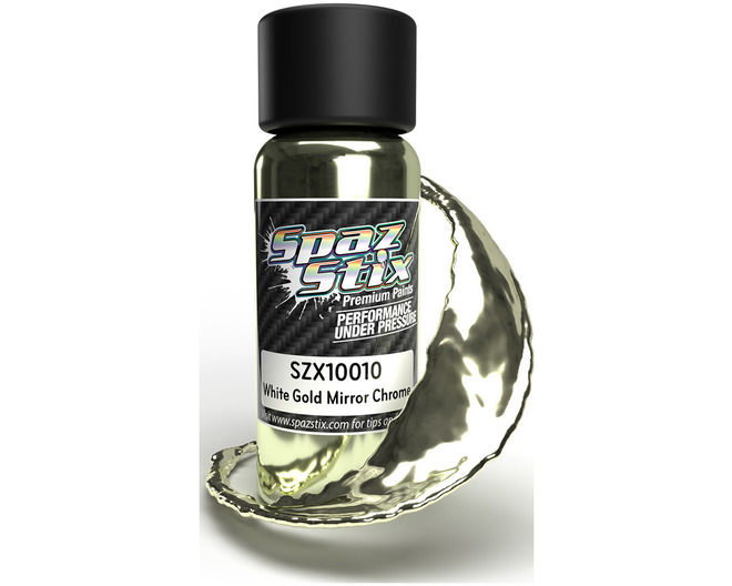 White Gold Mirror Chrome Airbrush Ready Paint 2oz Bottle