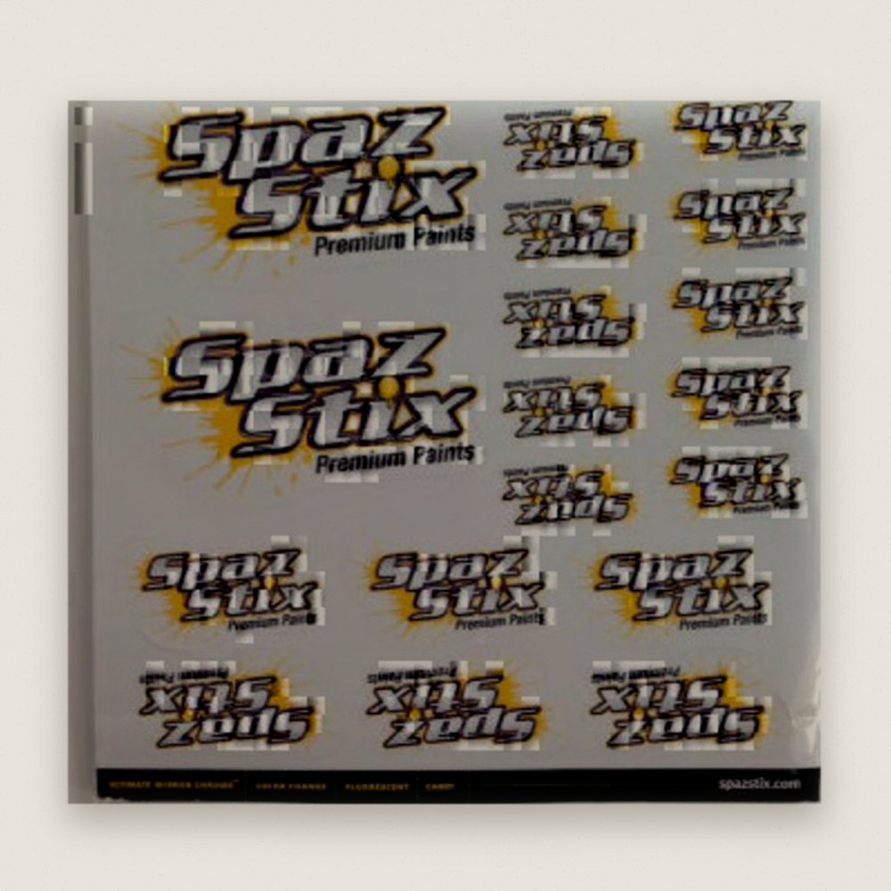 SZXDECAL Spaz Stix Sticker Decal Sheet