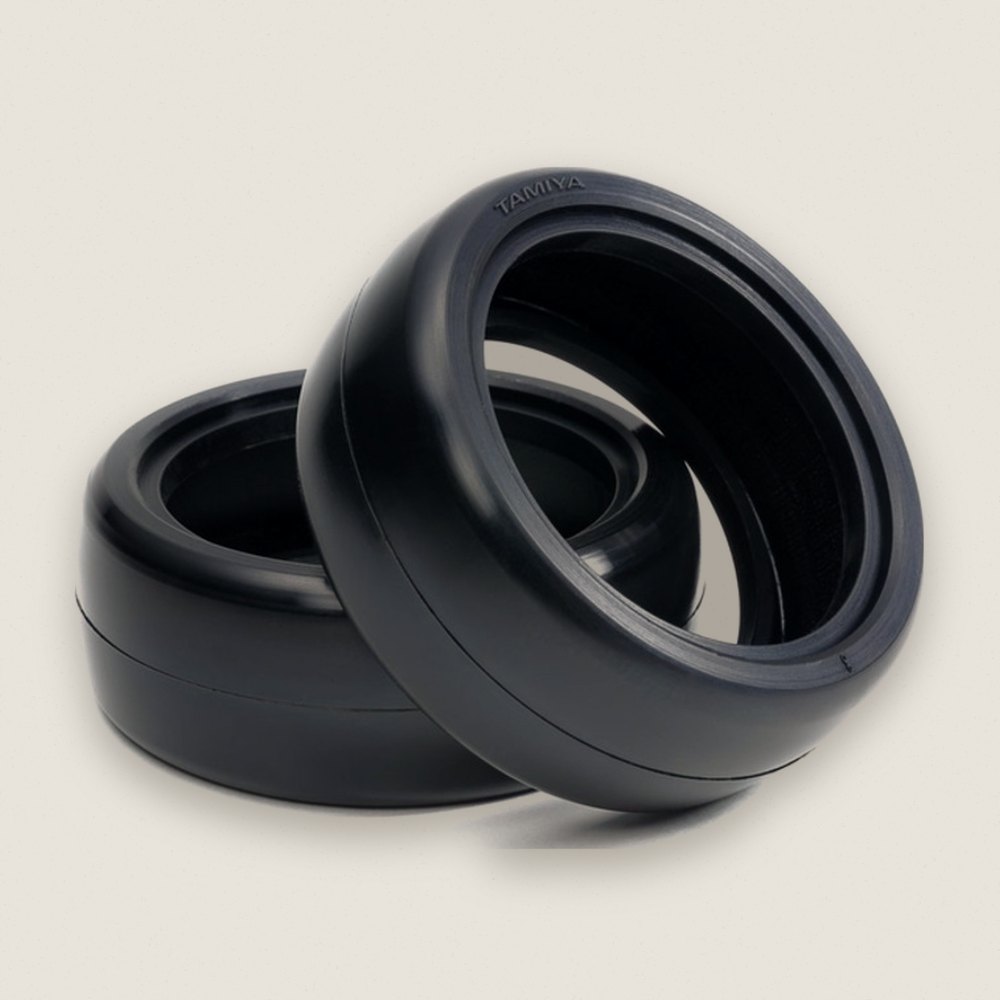 Reinforced Racing Tires, Hard, 24mm, 2 Pieces - Tamiya