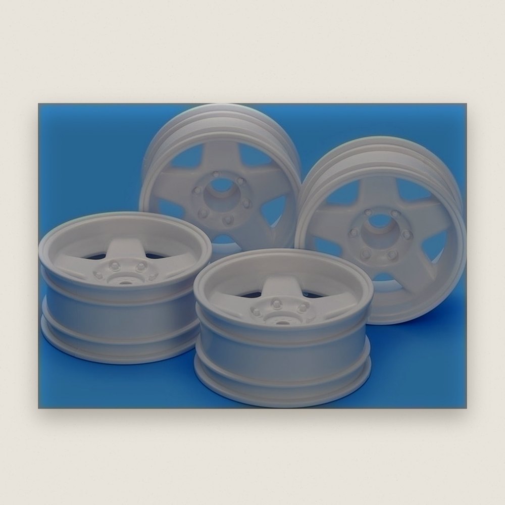 1-Piece Large Diameter Wheels, Front & Rear, for The Hornet - Tamiya