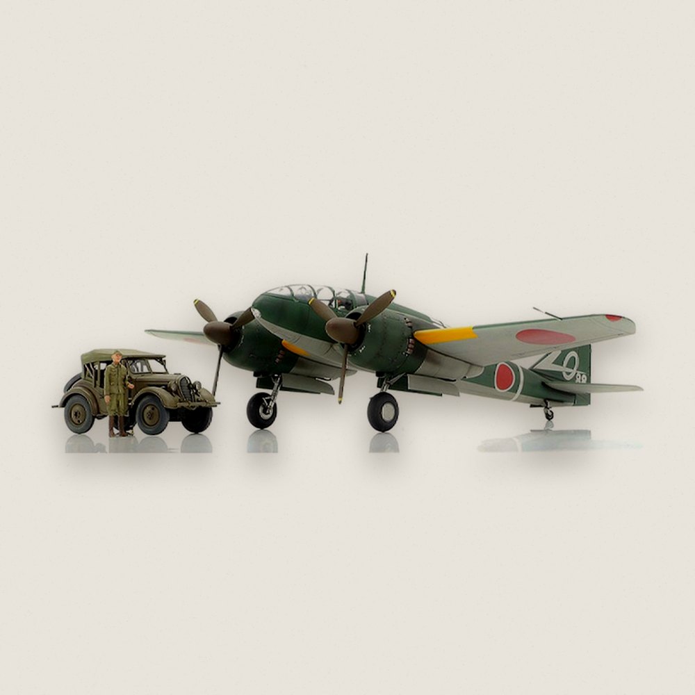 Plastic Model Kit: Mitsubishi Ki-46 III Type 100 & 4x4 Light Vehicle Kurogane, 1/48 - Tamiya