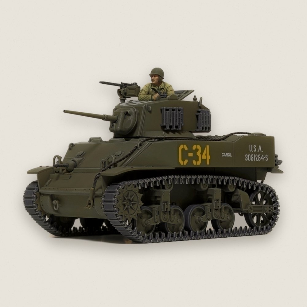 Plastic Model Kit: U.S. Light Tank M5A1 Stuart, 1/48 - Tamiya