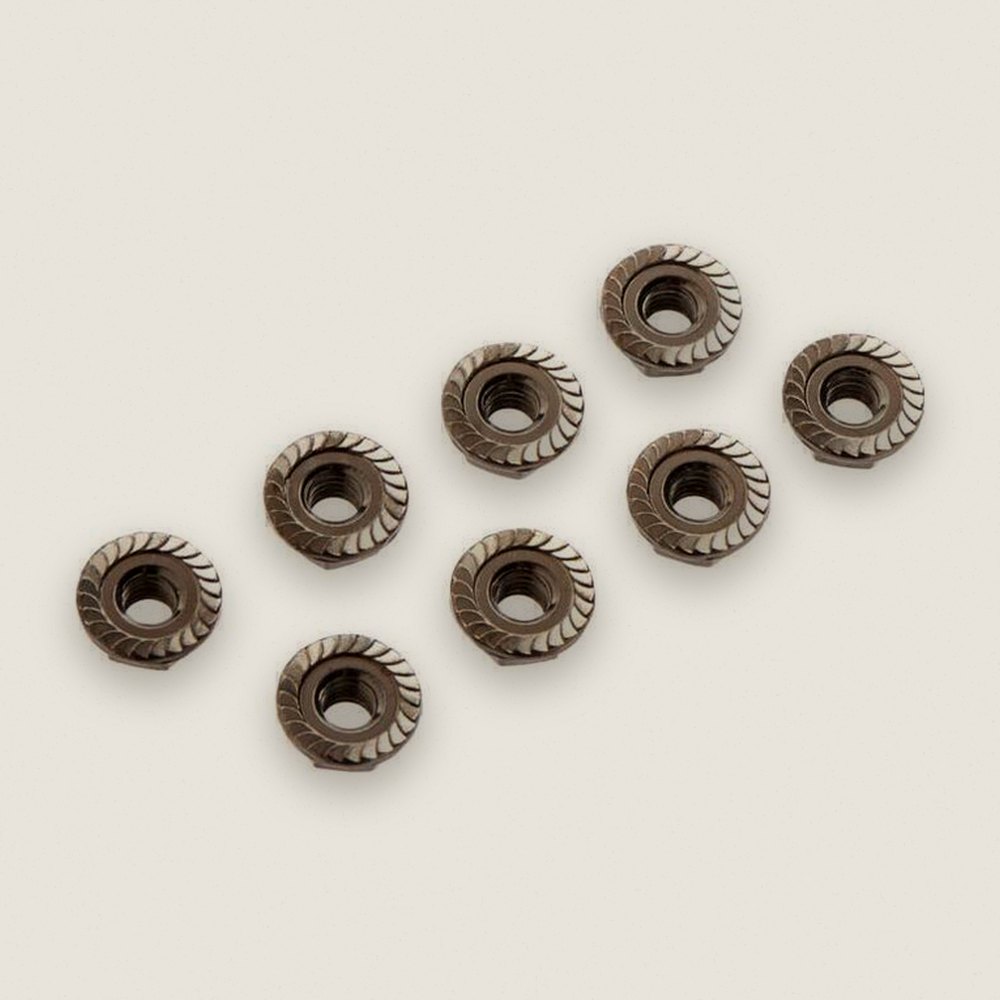 Serrated Wheel Nuts 4mm Black (8)
