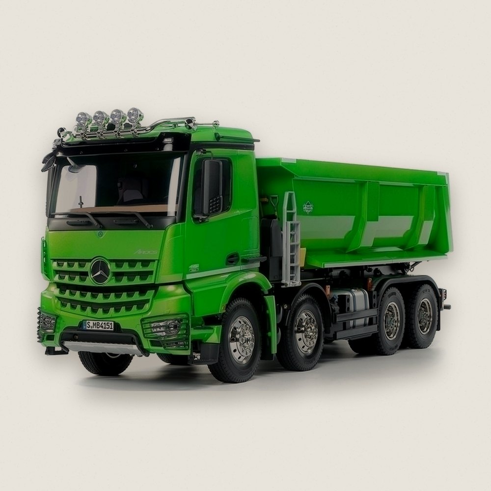 Painted Candy Lime Mercedes Benz 4151 Tipper Truck - Tamiya