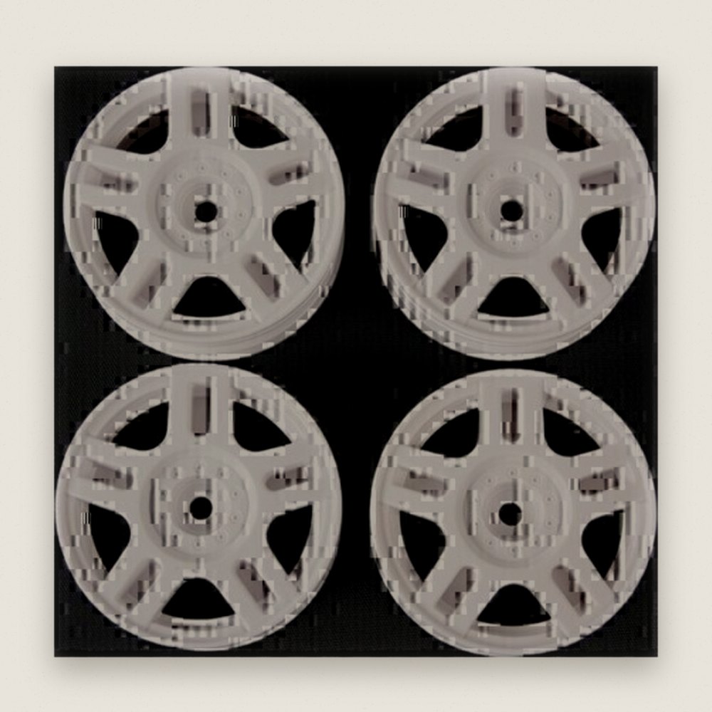 Split 5-Spoke Wheels, White 26mm Width +2 Offset 4 Pieces - Tamiya