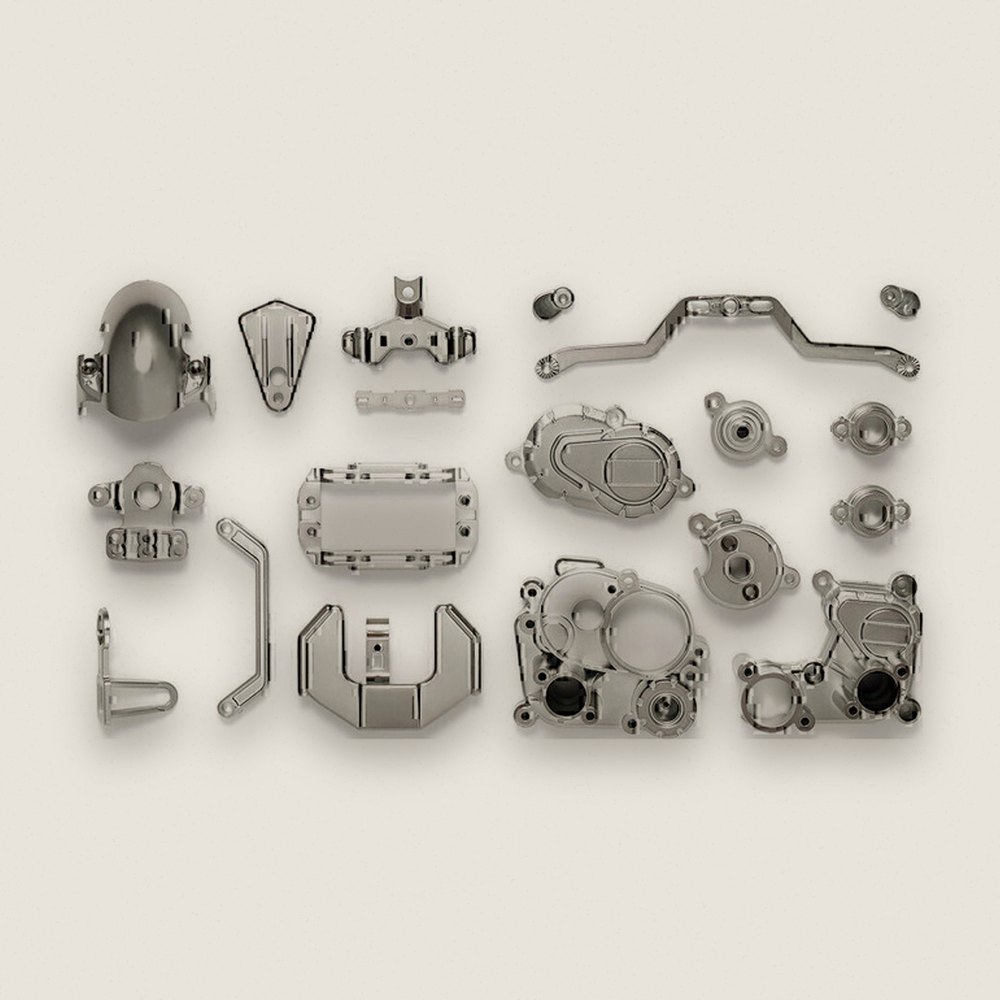 Gearbox A Parts, Semi-Gloss Chrome Plated for T3-01 (TAM54821) - Tamiya