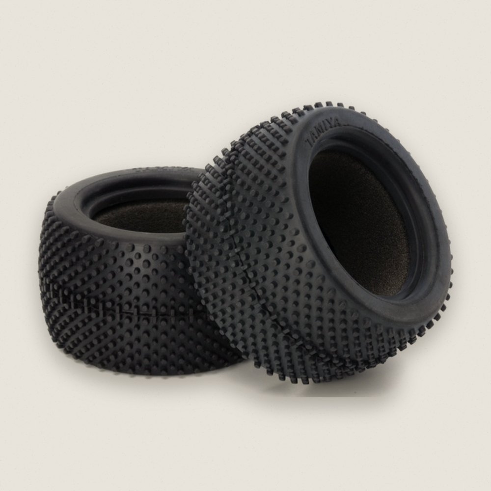 Rear Wide Pin Spike Tires, 2 Pieces for T3-01 - Tamiya