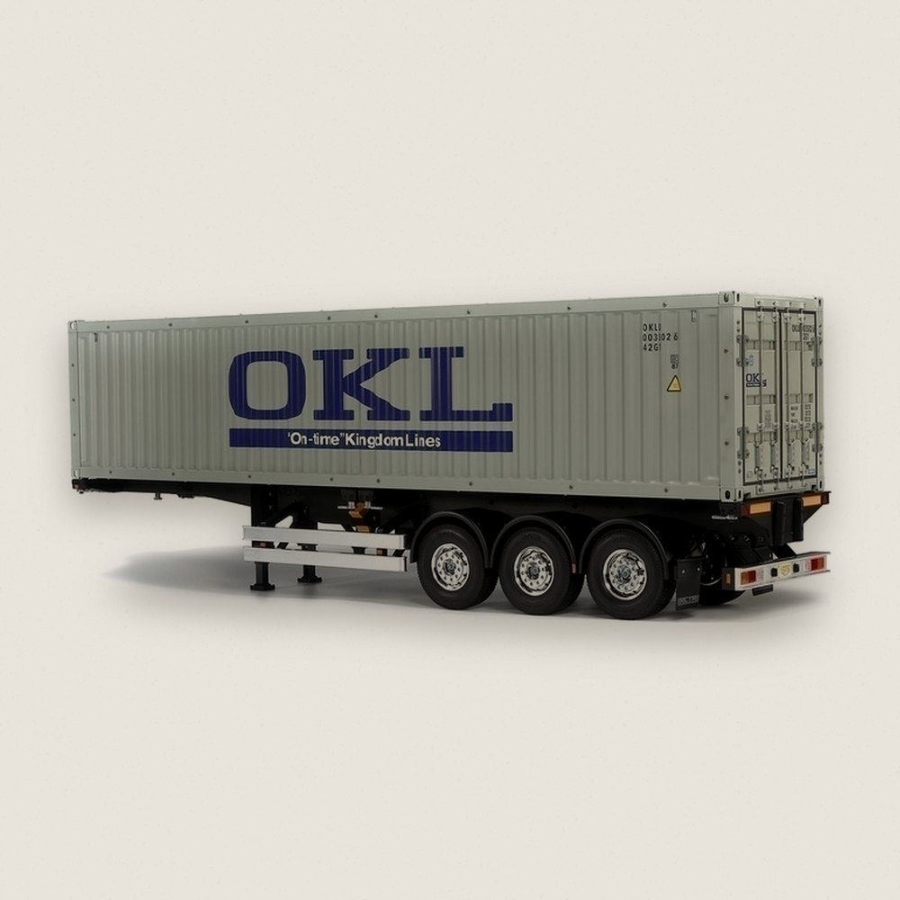 1/14 Semi-Trailer, 40-Foot Container 3-Axle for Tamiya RC Tractor - Tamiya