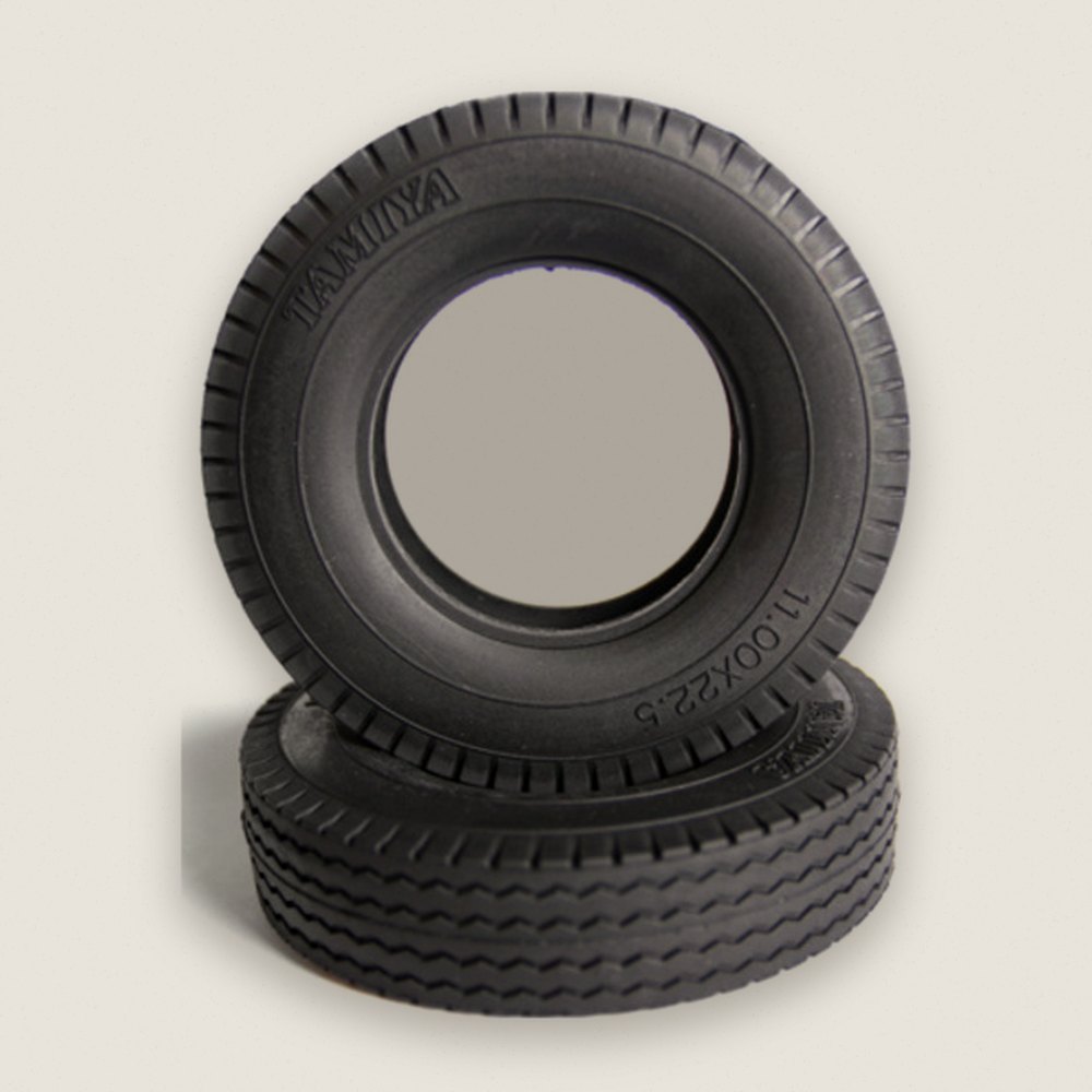 Tires, Hard 22mm (2 Pieces) for RC Tractor Truck - Tamiya