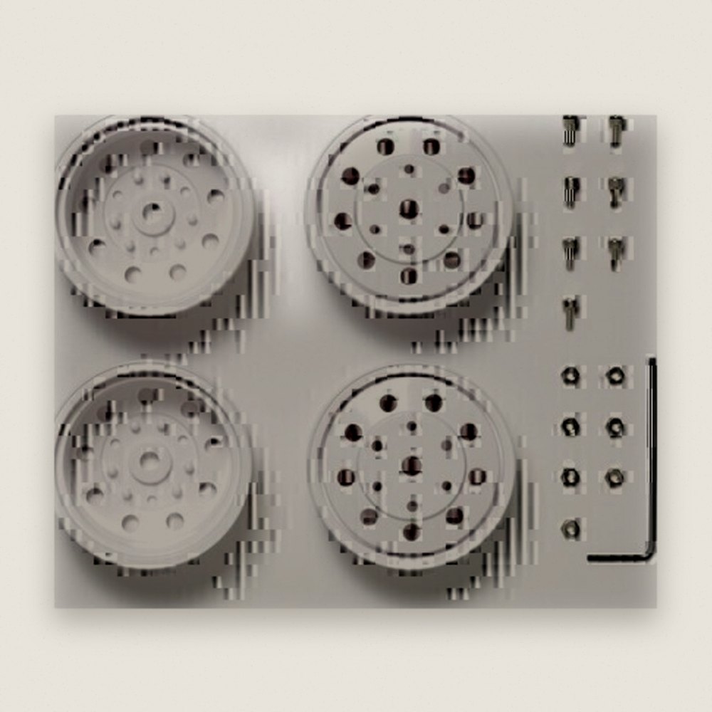 Rear Wheels, White 22mm (2) - Tamiya
