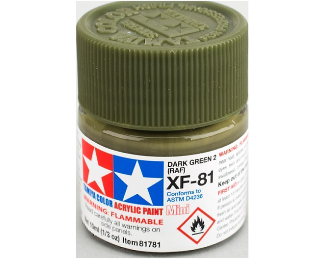 Acrylic Mini XF-81 Dark Green 2 RAF 10ml Bottle