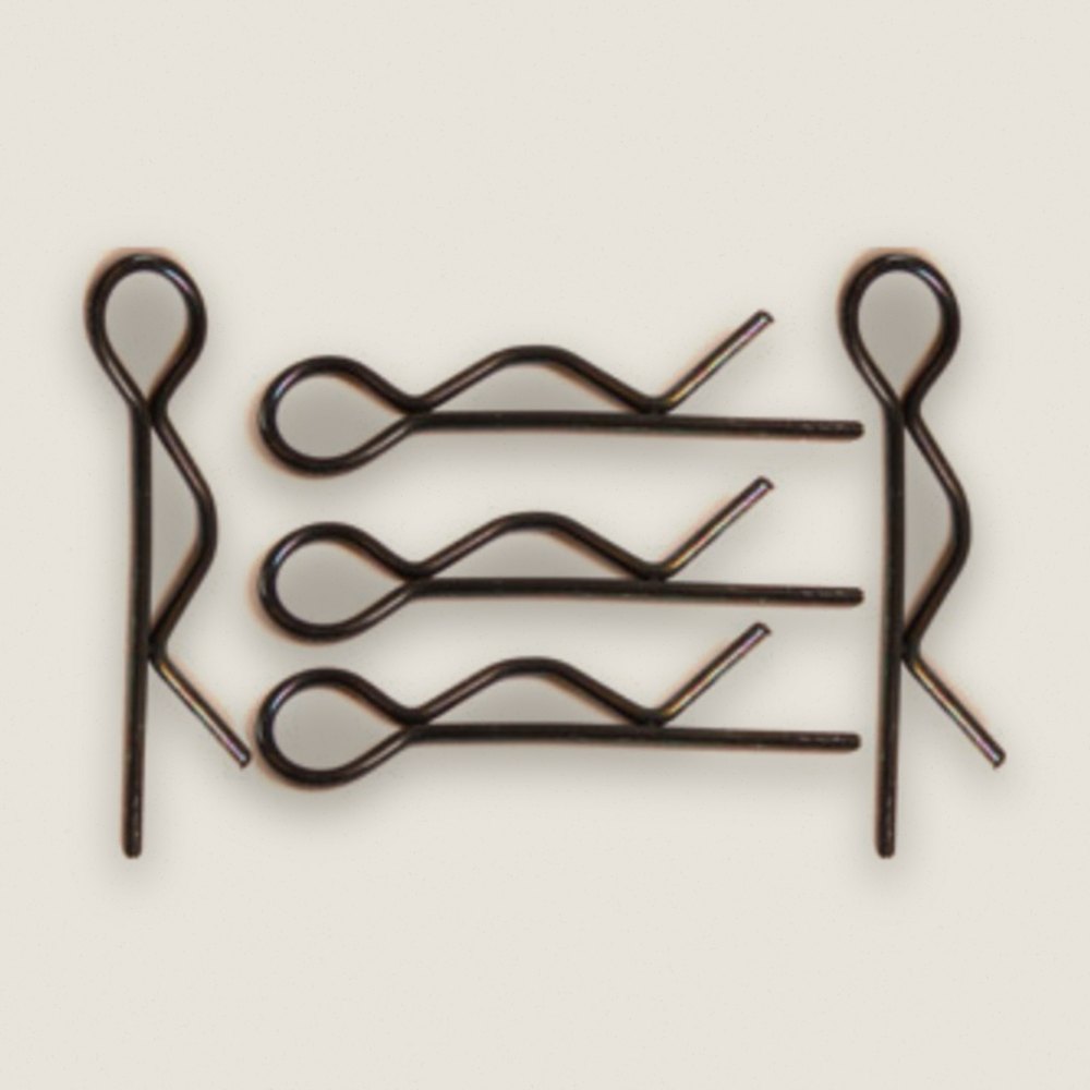 Black Body Clips 36.8mm Long 1.16mm Wire (4)