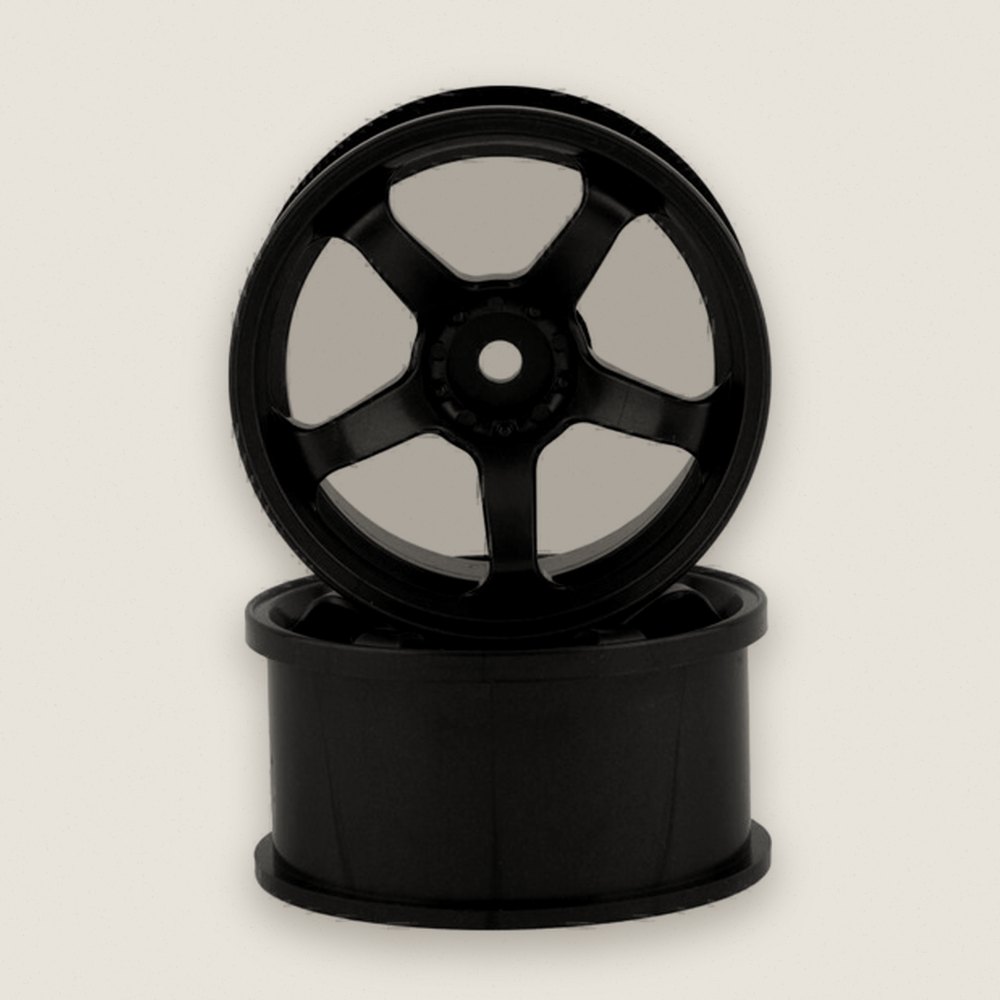 M5 Spoke Drift Wheels (Black) (2), 8mm Offset with 12mm Hex - Topline