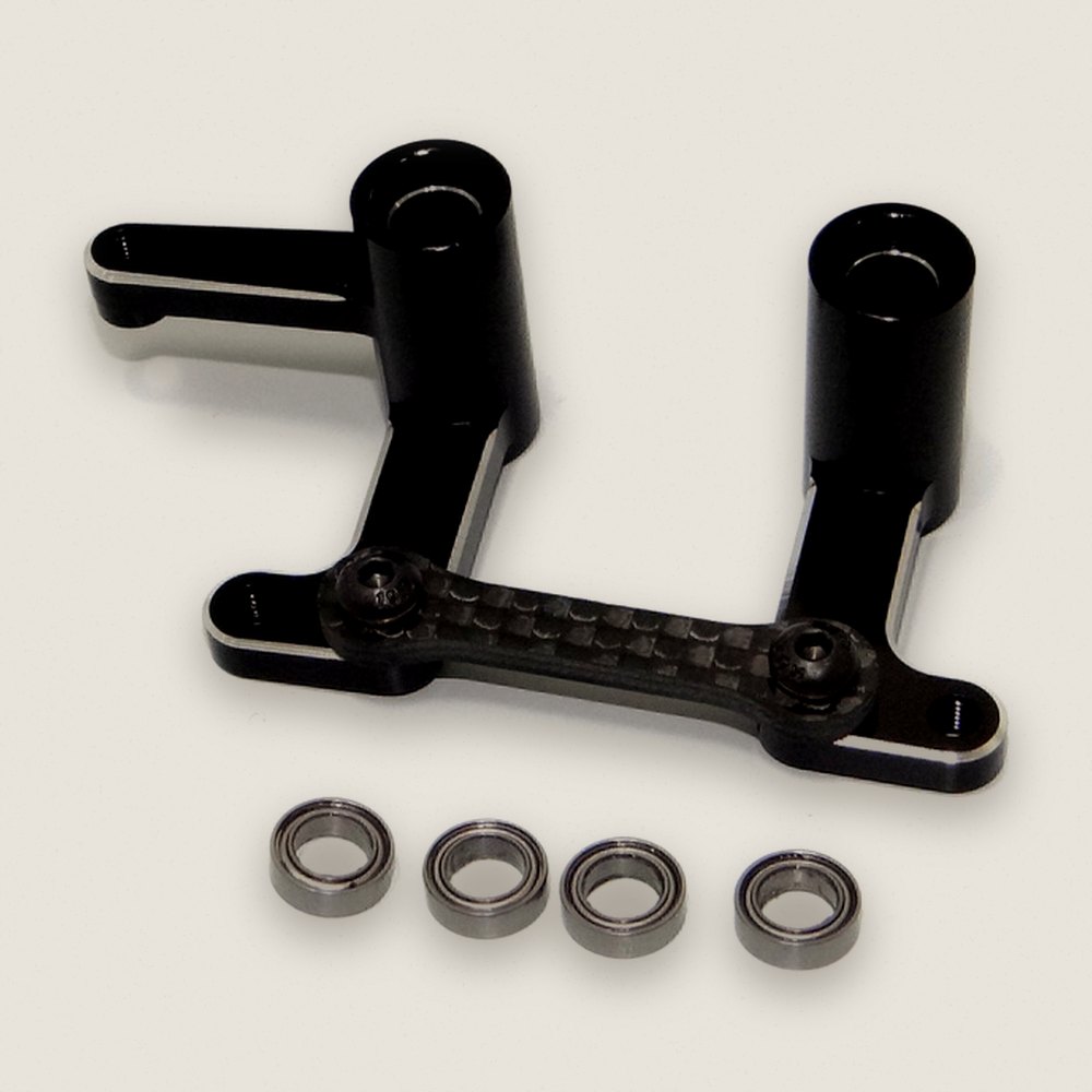 Steering Bellcranks and Draglink, Aluminum/Carbon Fiber, for Traxxas Bandit Rustler 2WD Slash - Hot Racing