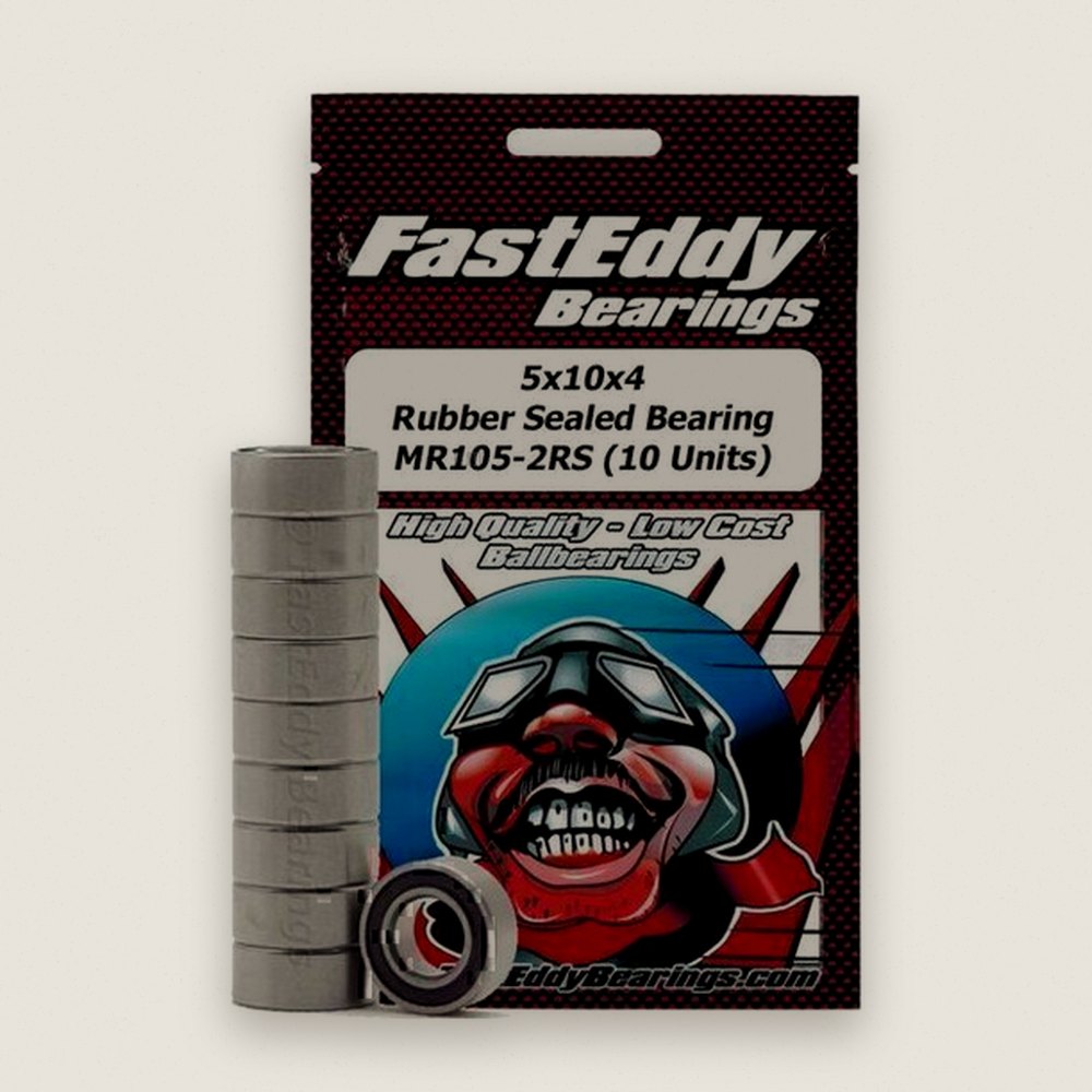 Rubber Sealed Replacement Bearing, Tamiya 1050, 5x10x4, 10 Units - FastEddy