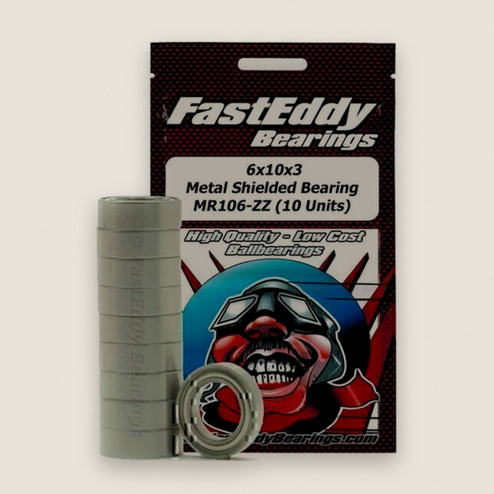 Metal Shielded Replacement Bearing, Tamiya 1060, 6x10x3, 10 Units - FastEddy