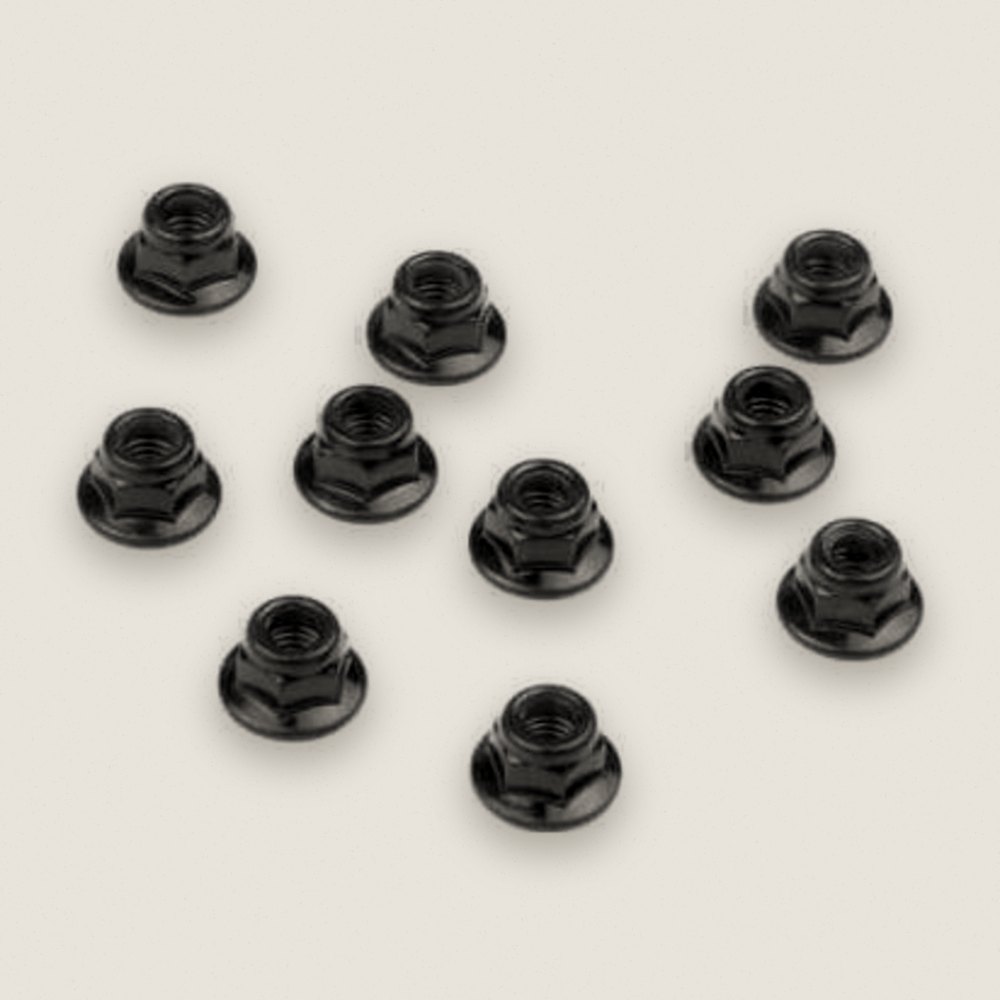 Locknuts, M5, Flanged Black, 10 Pieces - Tekno RC