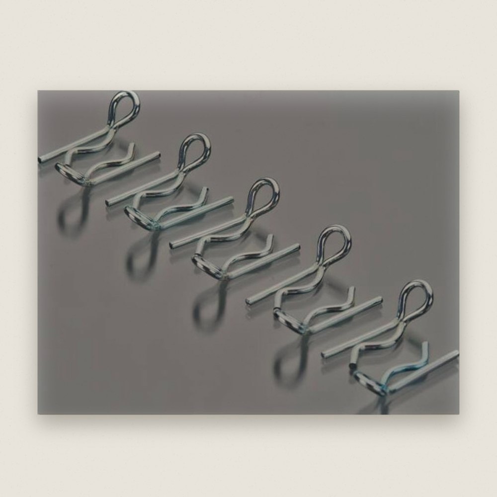 Silver bent Body Clips 25mm long 1.5mm wire (10)