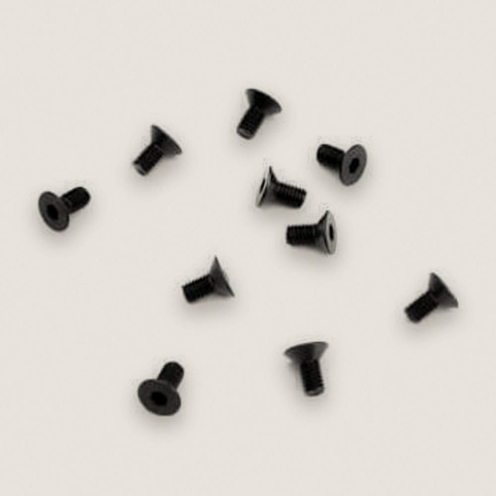 M3x6mm Flat Head Screws (Black 10 Pieces)