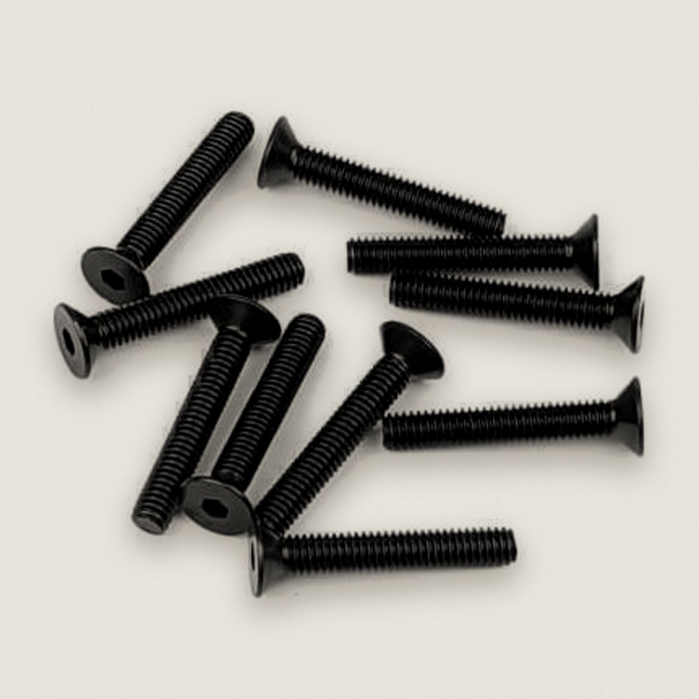 M4x25mm Flat Head Screws (Black 10 Pieces)