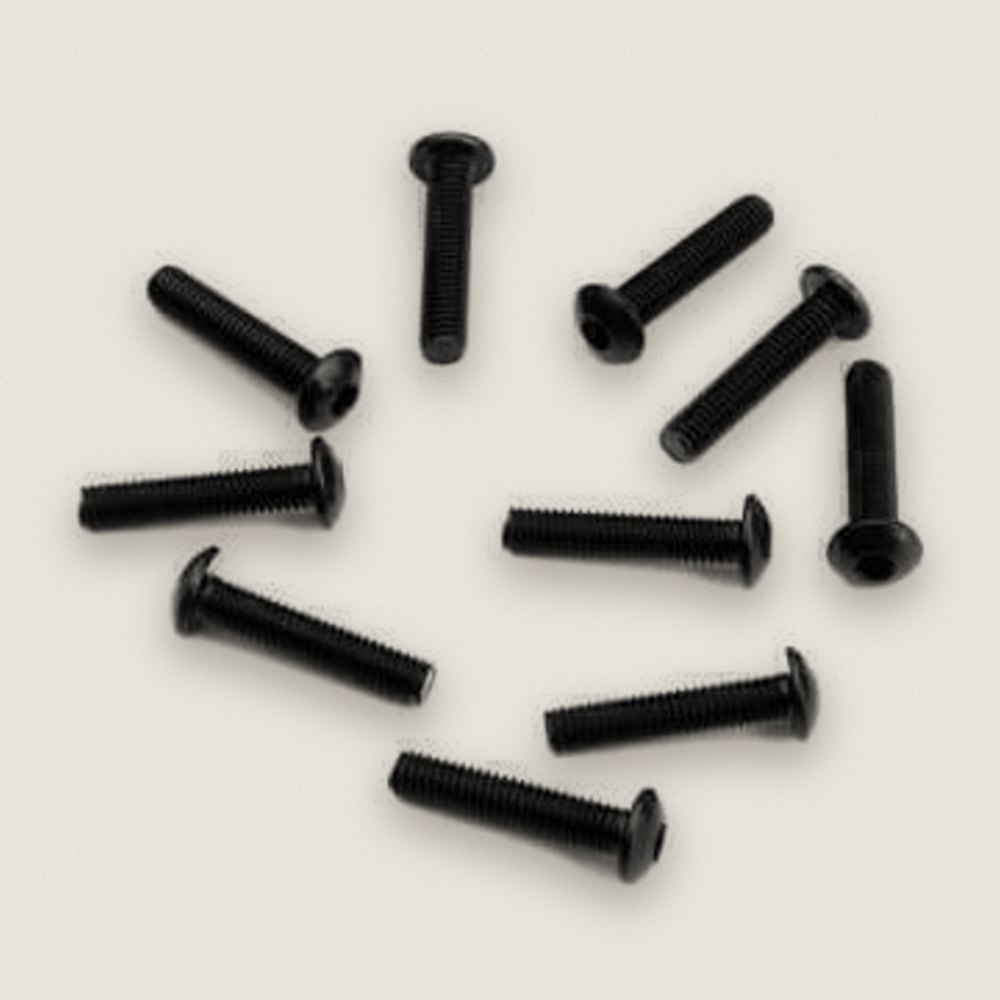 Button Head Screws, M3x14mm Black (10 Pieces) - Tekno RC