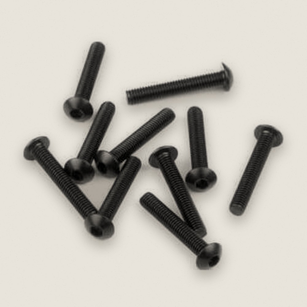 M3x18mm Button Head Screws (Black 10 Pieces)