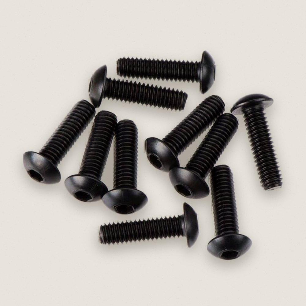 Button Head Screws, M4x14mm Black (10 Pieces) - Tekno RC
