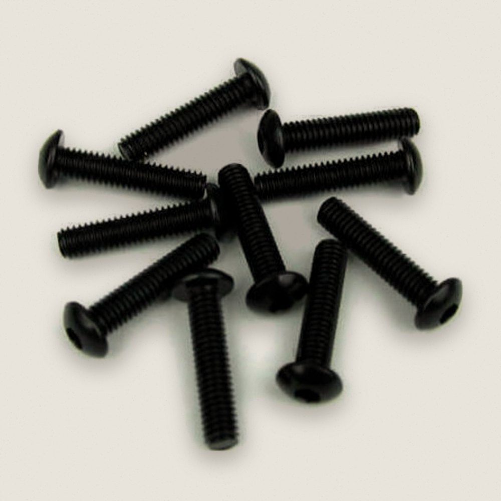 Button Head Screws, M4x18mm Black (10 Pieces) - Tekno RC