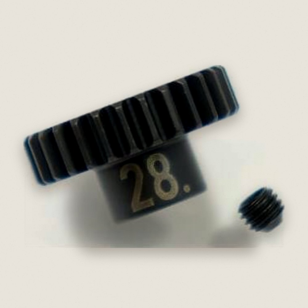 Pinion Gear, 28T, 32 Pitch, MOD 0.8, 5mm Bore, Hardened Etched - Tekno RC