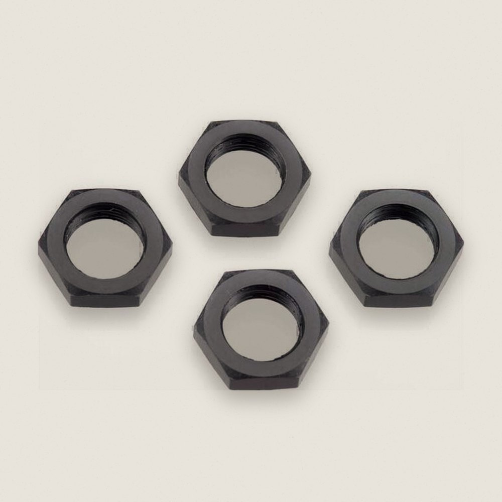Wheel Nuts, Serrated, Gunmetal Anodized, for EB48, 4 Pieces - Tekno RC
