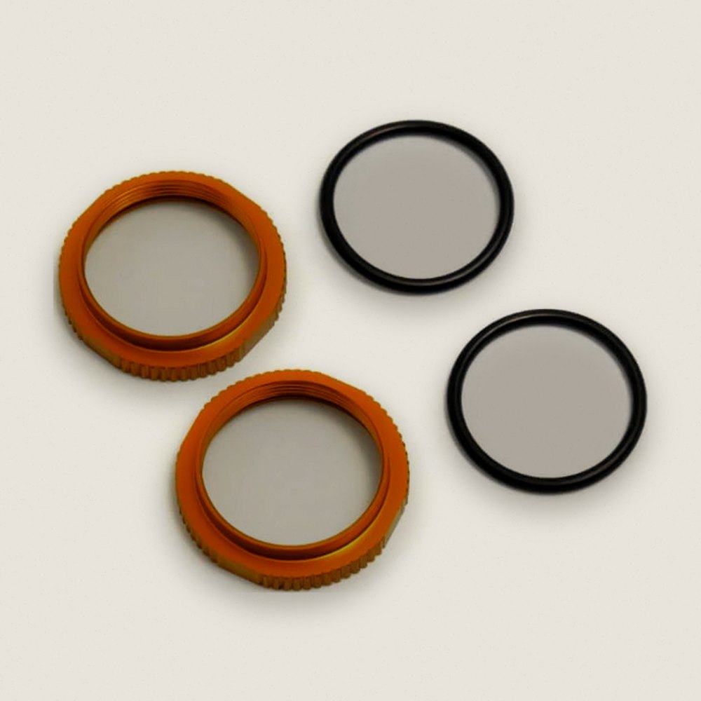 Shock Adjustment Nuts, Short, Aluminum, Orange Anodized, 2 Pieces - Tekno RC
