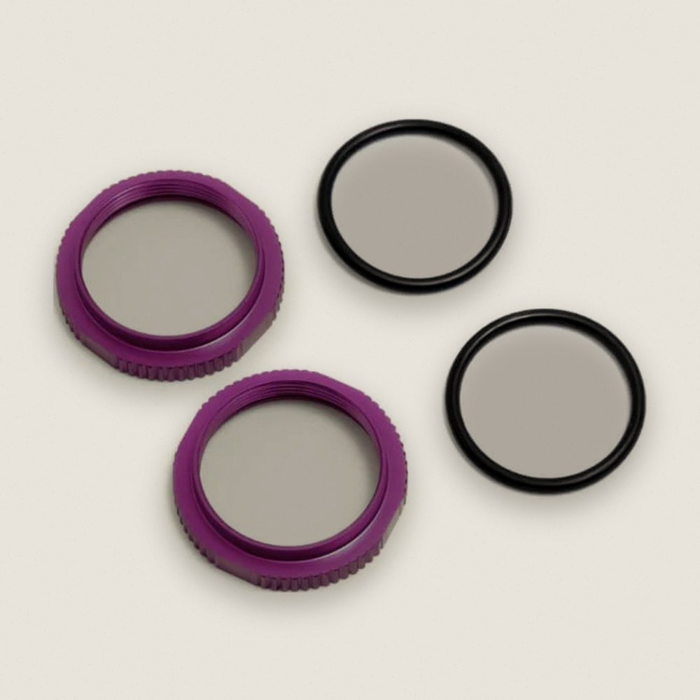 Shock Adjustment Nuts, Short, Aluminum, Purple Anodized, 2 Pieces - Tekno RC