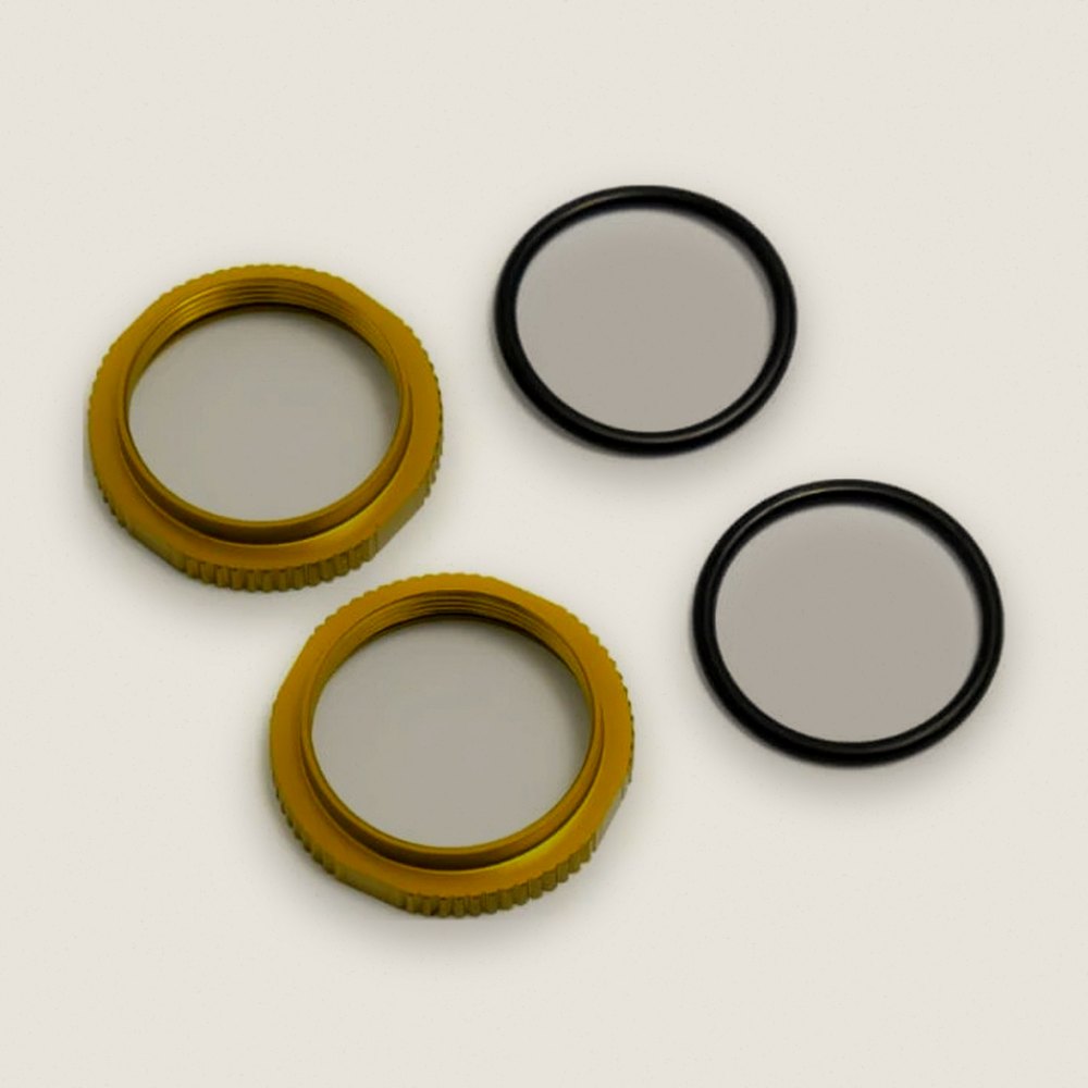 Shock Adjustment Nuts, Short, Aluminum, Yellow Anodized, 2 Pieces - Tekno RC