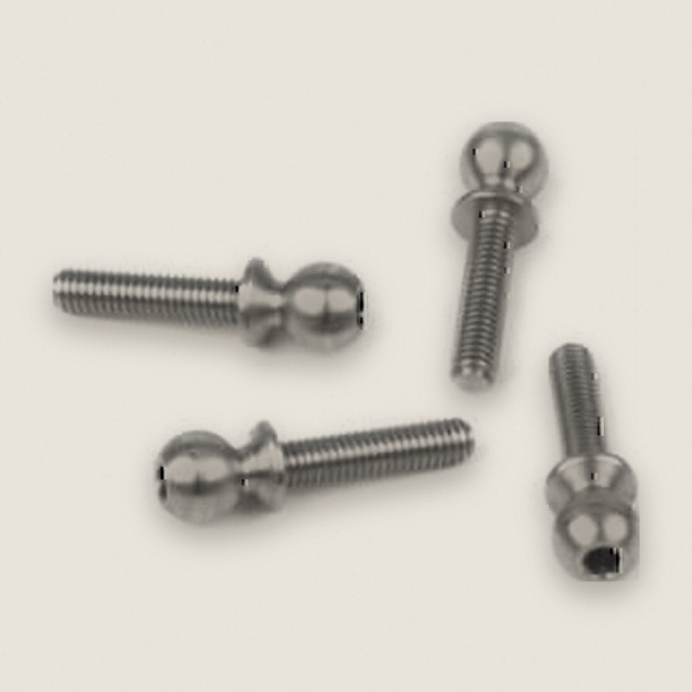 Ball Stud, 5.5mm Short Neck, 12mm Thread, 4 Pieces - Tekno RC