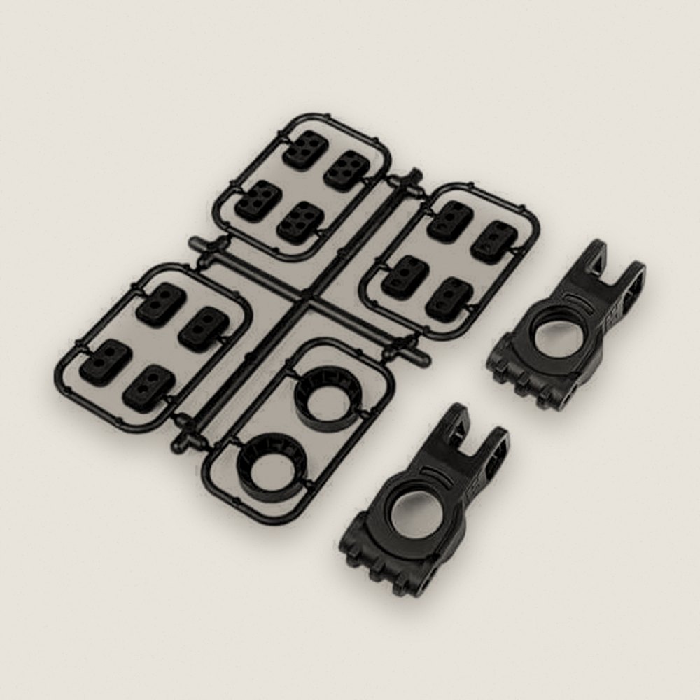 Rear Hubs and Bearing Spacers, Left/Right, +/-2mm Adjustable Roll Center for EB - Tekno RC