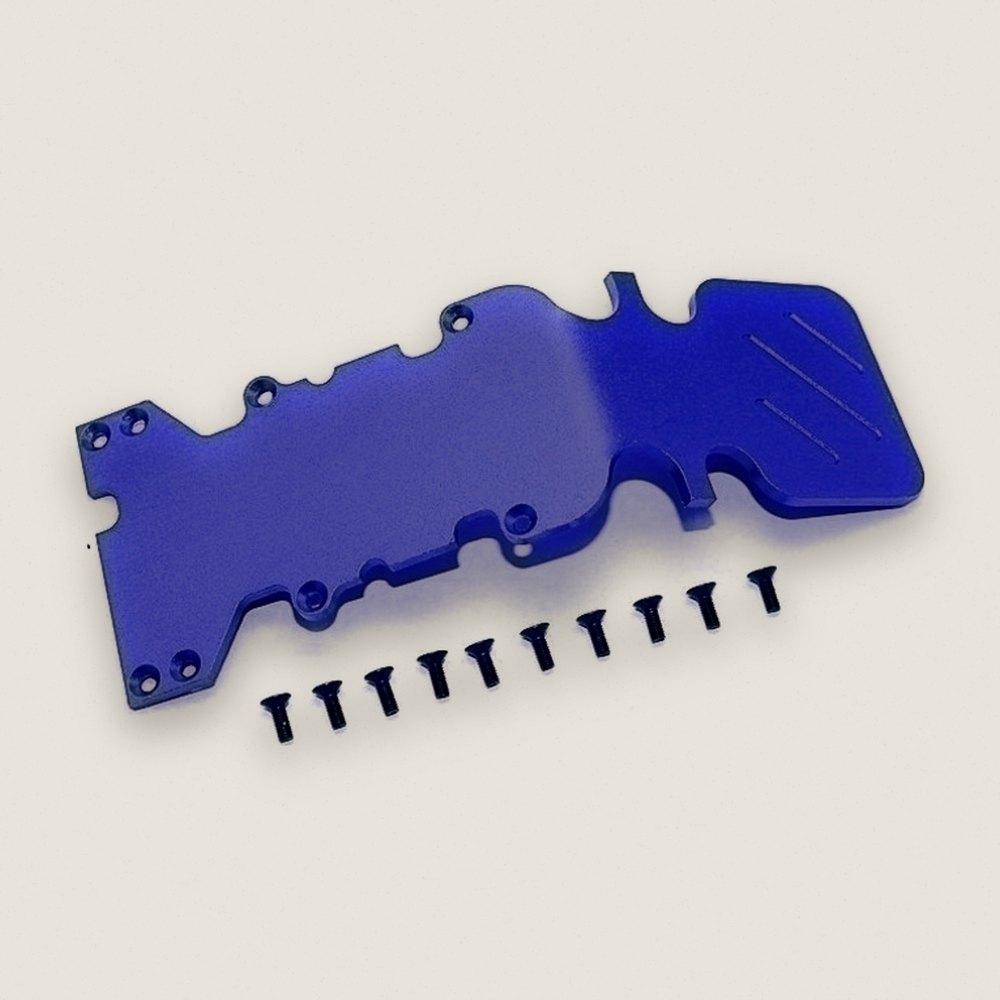 3mm Rear Skid Plate, Blue Aluminum for TRA T-Maxx - GPM Racing