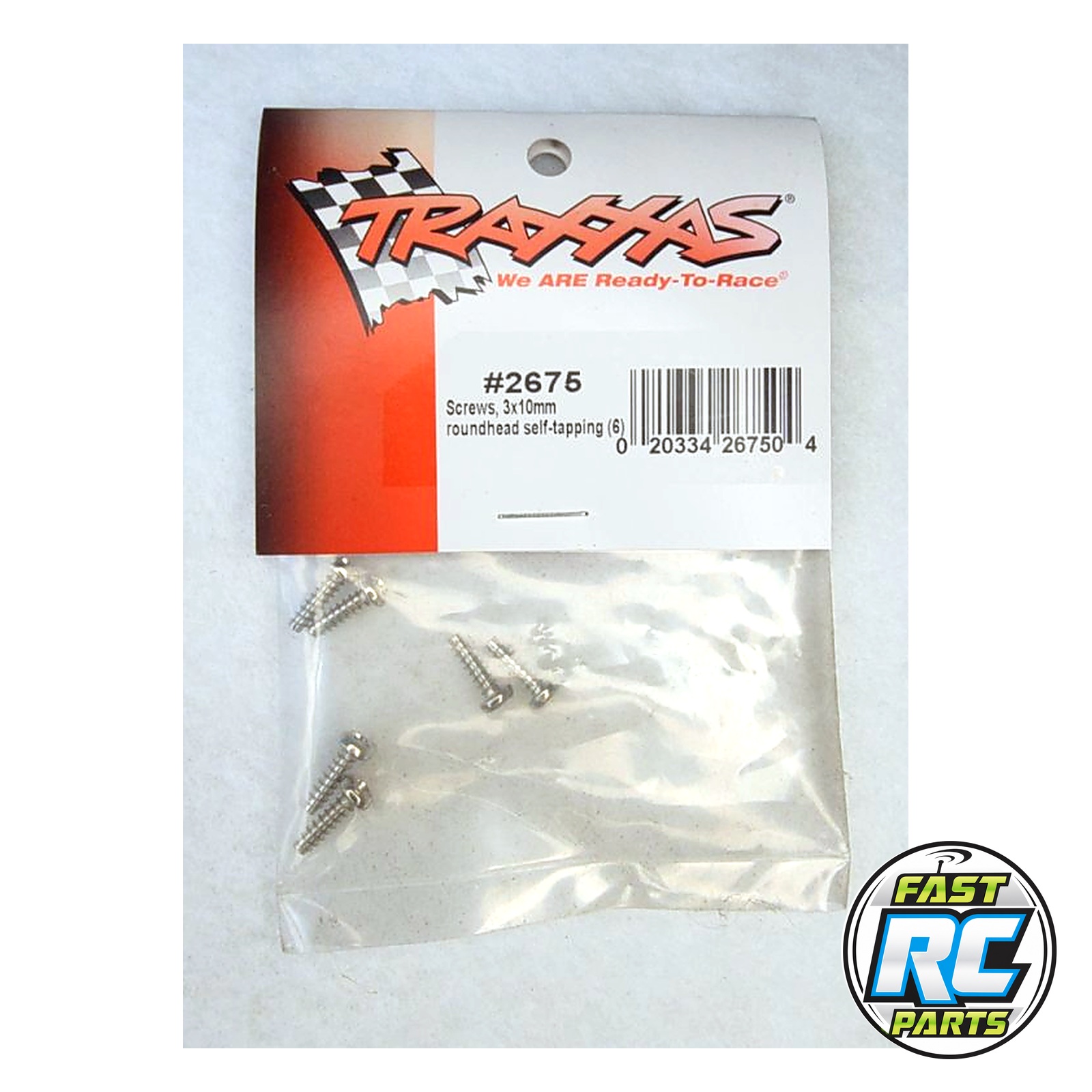 Screws, 3x10mm roundhead self-tapping (6)
