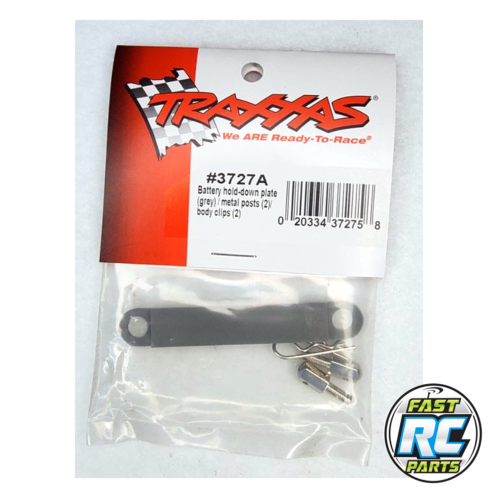 Batt Hold-Down Plate W/Mtl Posts/Bdy Clips Grey(2)