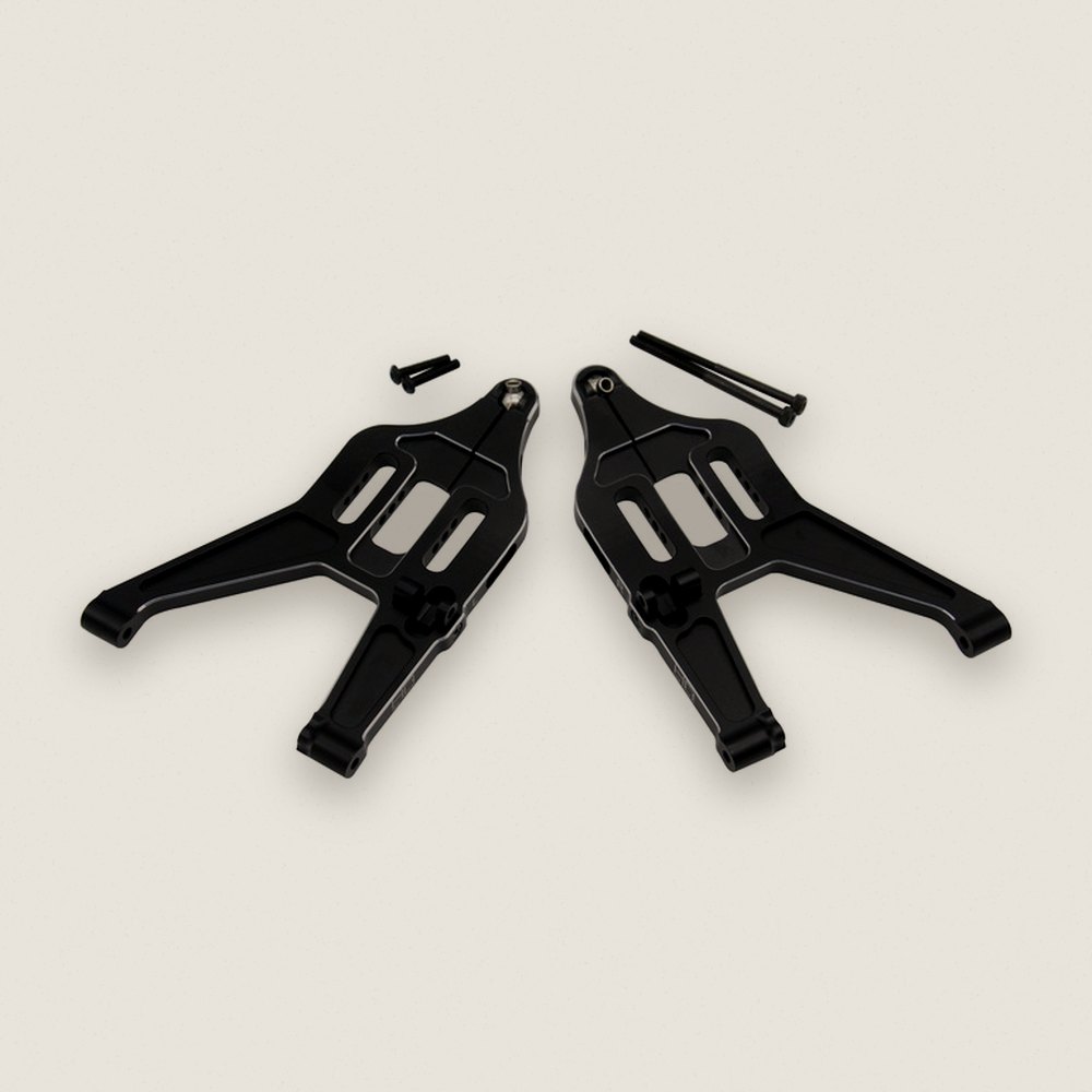 Front Lower Arms, Black Aluminum - Hot Racing