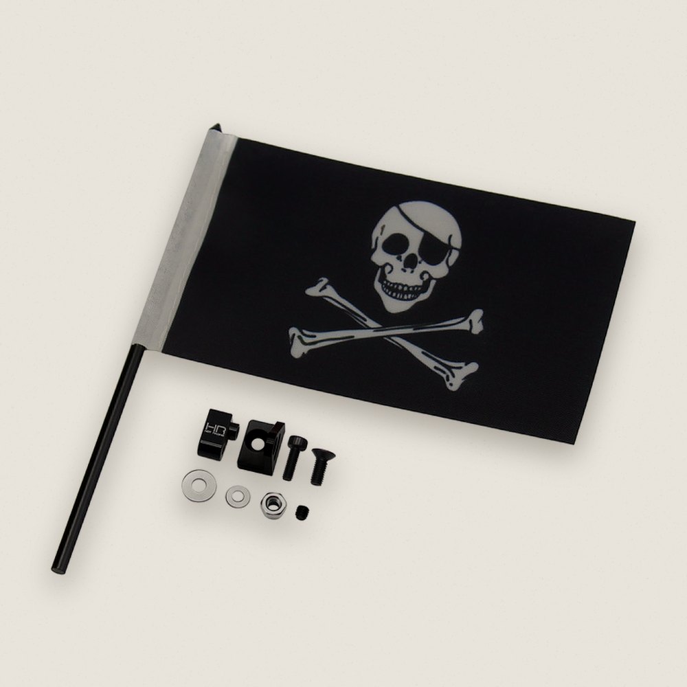 Jolly Roger Flag with Aluminum Mount for TRX4MT - Hot Racing