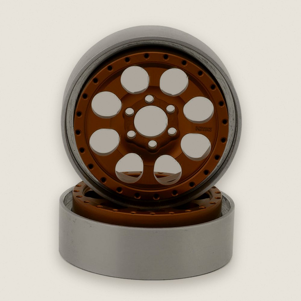 Crawler Wheels, Beadlock, KMC 2.2 KM237 Riot, Bronze, 2 Pieces - Vanquish Products