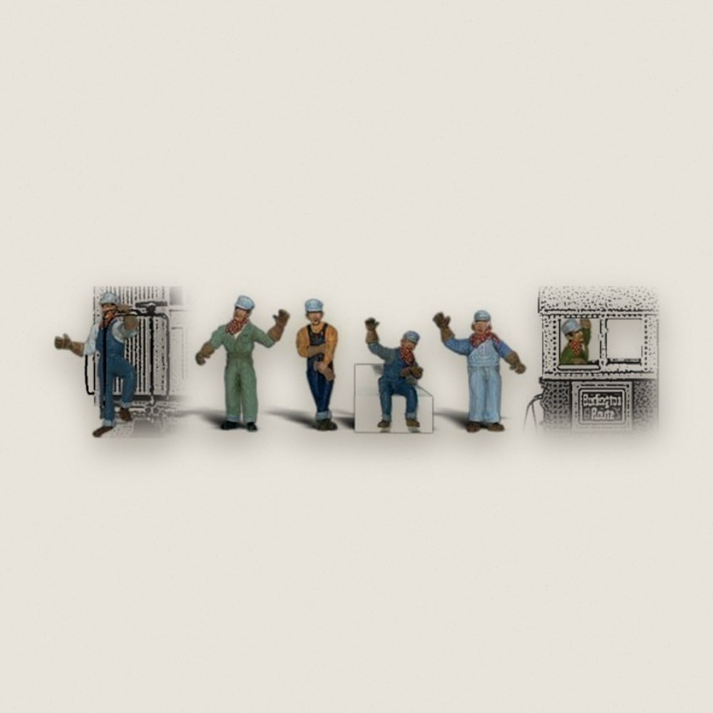 Figure Set, HO Scale: Engineers - Woodland Scenics