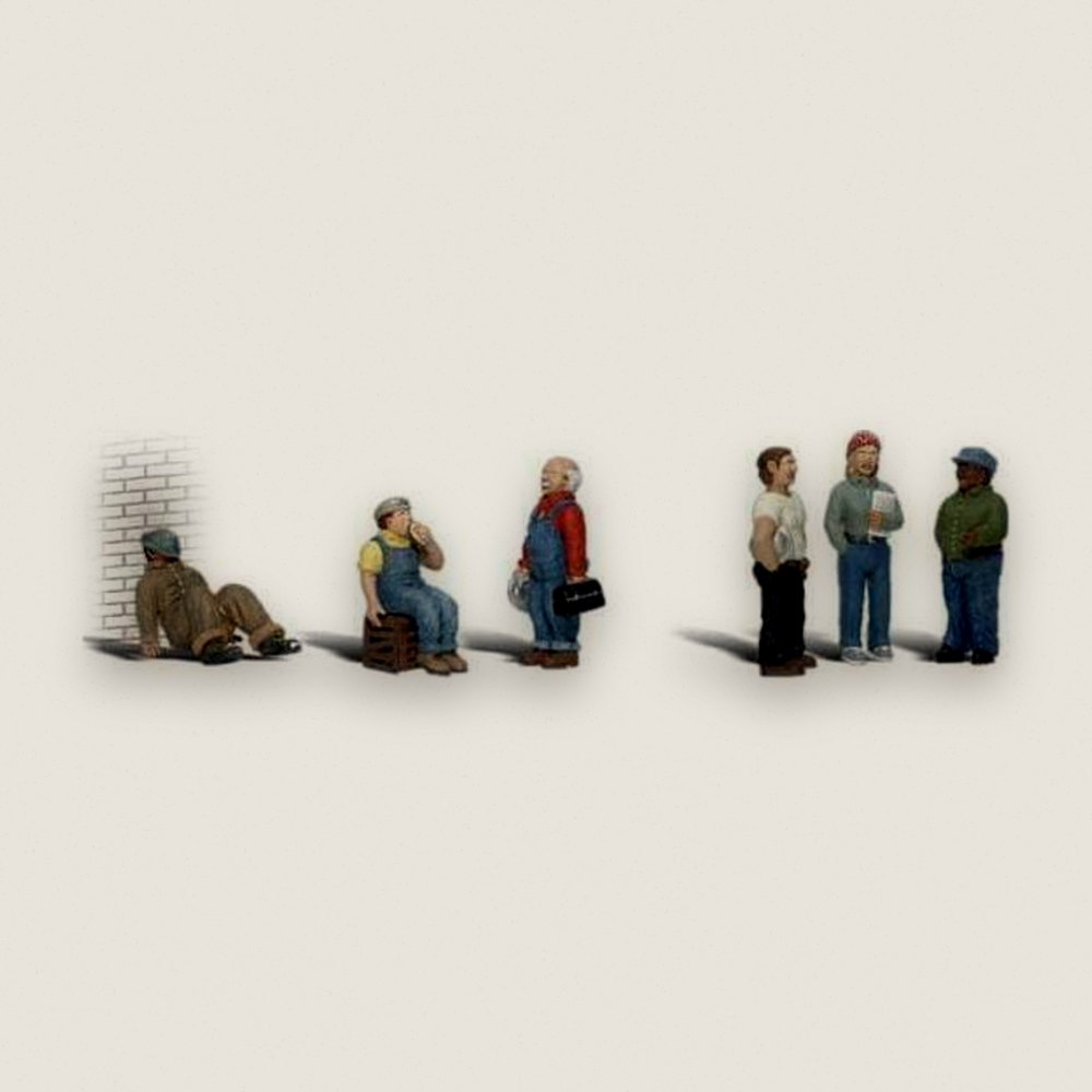 Figure Set, HO Scale: Factory Workers - Woodland Scenics