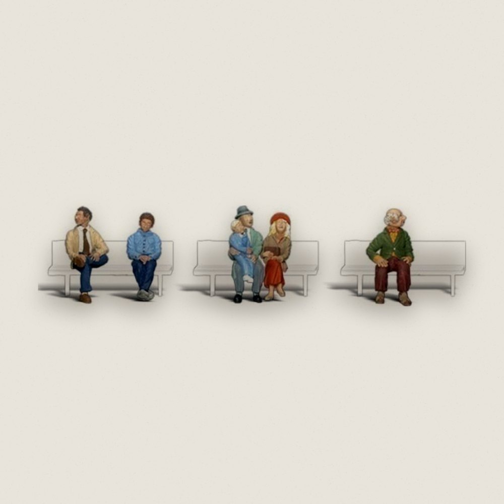 Figure Set, HO Scale: Passengers - Woodland Scenics