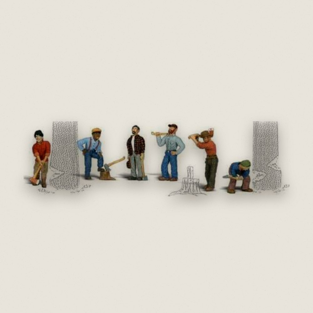Figure Set, HO Scale: Lumberjacks - Woodland Scenics