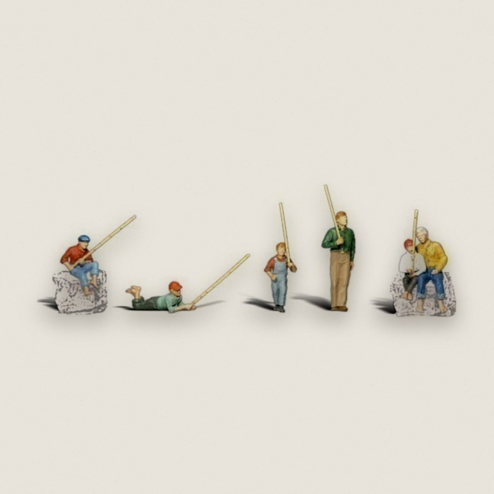 Figure Set, HO Scale: Gone Fishing - Woodland Scenics