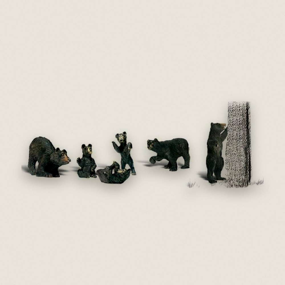 Animal Set, HO Scale: Black Bears - Woodland Scenics