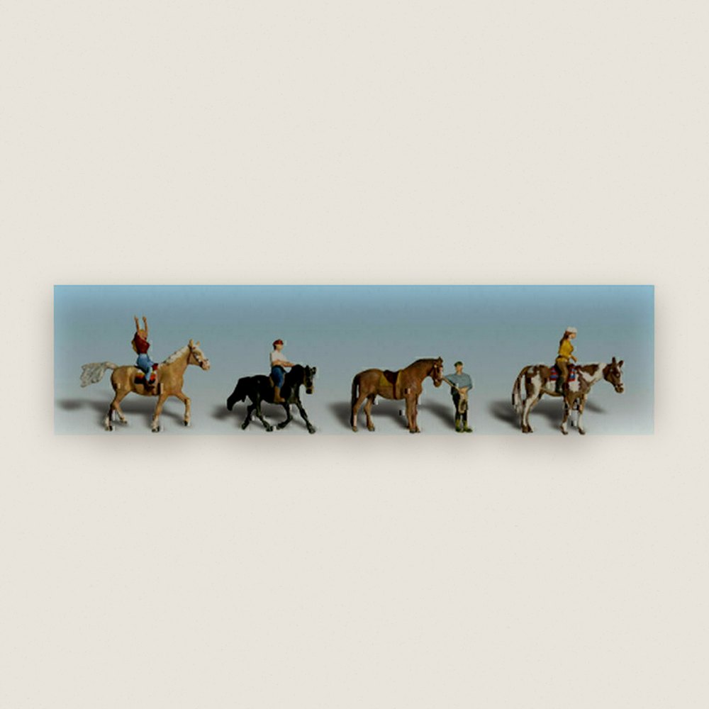 Figure Set, HO Scale: Horseback Riders - Woodland Scenics